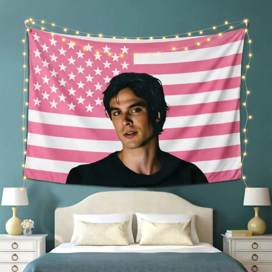 D-Damon S-Salvatore Rosa Flagge als Wanddekoration in Pink, B/H: 40 x 60 cm - Bild 3