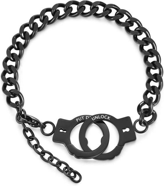 Wucifang Jewelry Halskette und Armband Set, Titan Stahl, Schwarz, Damen - Bild 1