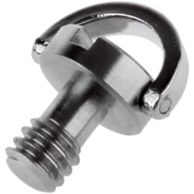 Lousxy Metall 1/4 Kameraschraube mit klappbarem D-Ring als Adapter für Canon und Nikon Schnellwechselplatten für Stativ und Einbeinstativ in Silber - Bild 2