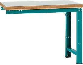 Manuflex Anbauwerkbank Profi Standard in Wasserblau mit Kunststoff-Tischplatte, B: 125 cm, T: 70 cm - Bild 1
