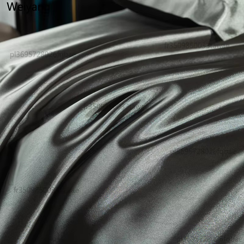 NUOYING Satin-Spannbettlaken aus Rayon in Grau, B/T: 120 x 200 cm - Bild 6