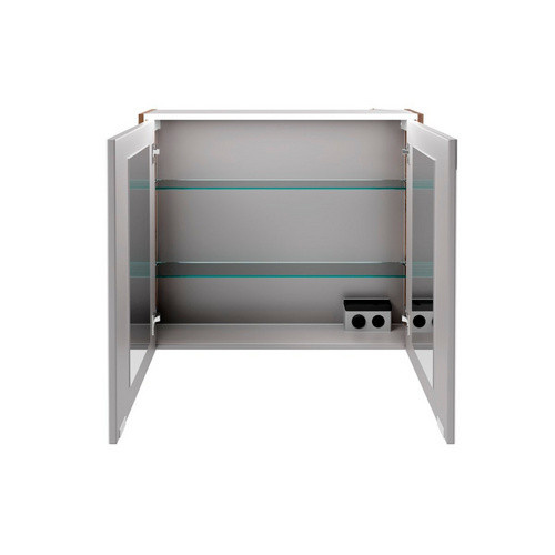 Fackelmann Spiegelschrank Verona mit LED-Beleuchtung und 2 Türen in Nussbaum, B/H/T: 80 x 68,3 x 16,5 cm - Bild 2