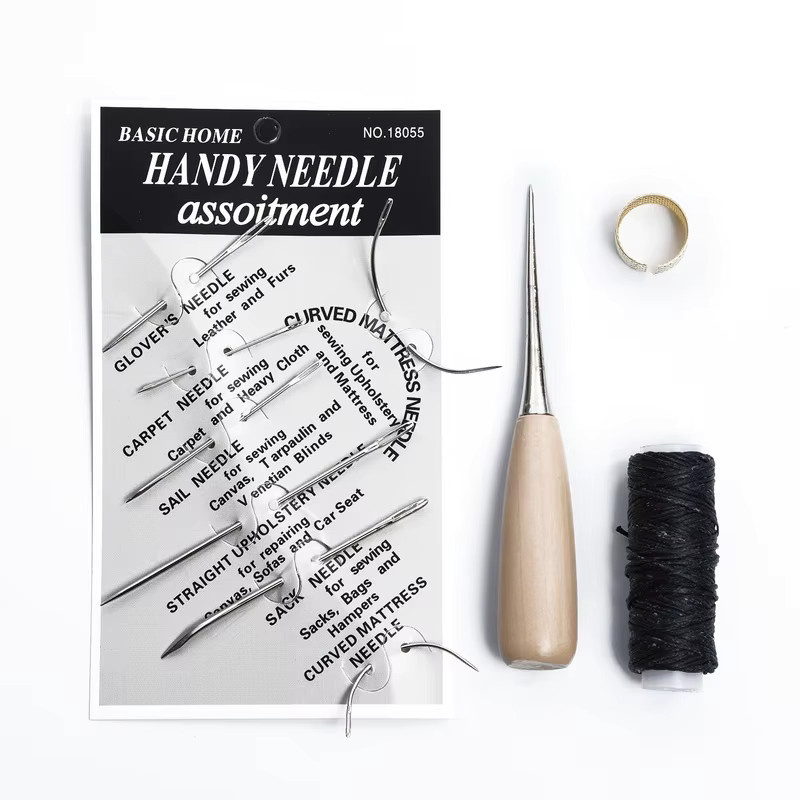 Set aus Nähnadel und Ahle für das Lederhandwerk in Silber - Bild 3