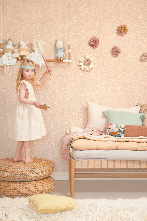 Majvillan Tapete Dots in Soft Pink und Grau mit Punktmuster für das Kinderzimmer - Bild 1