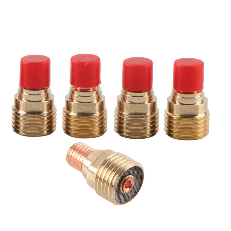 5 Stück Painter Gaslinsen-Spannhülsenkörper aus Messing für WIG-Schweißbrenner WP 9 20 25, Durchmesser: 2,4 mm, 3/32 Zoll, Mehrfarbig - Bild 2