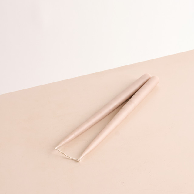 Handgemachte Stabkerzen von BLUME2000 im 2er Set in Taupe, Beige und Braun - Bild 1