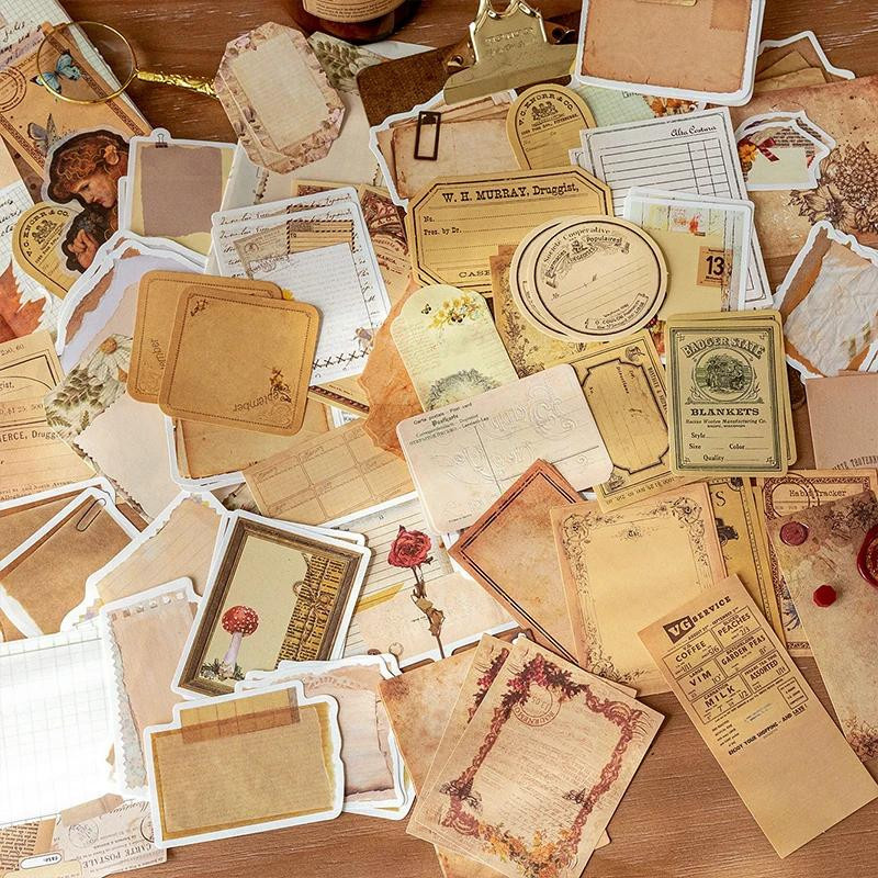 Journamm Vintage-Memopapier-Set in Multicolour, 100 Stück für Scrapbooking, Junk Journal und Briefpapier - Bild 2