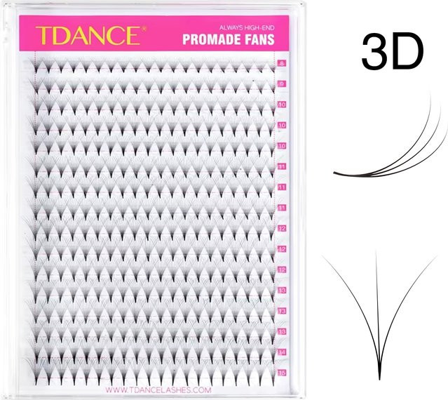 TDANCE 320 Volumen-Wimpernverlängerungen, 16 Reihen, 3D Spitzbasis, Faux Mink - Bild 1