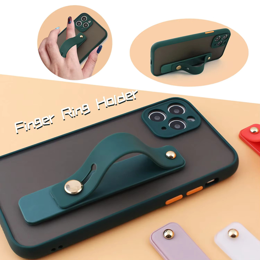 HTHwish Universeller Telefonriemen-Griffhalter als Finger-Handygriff und Teleskop-Kickstand in Schwarz - Bild 1