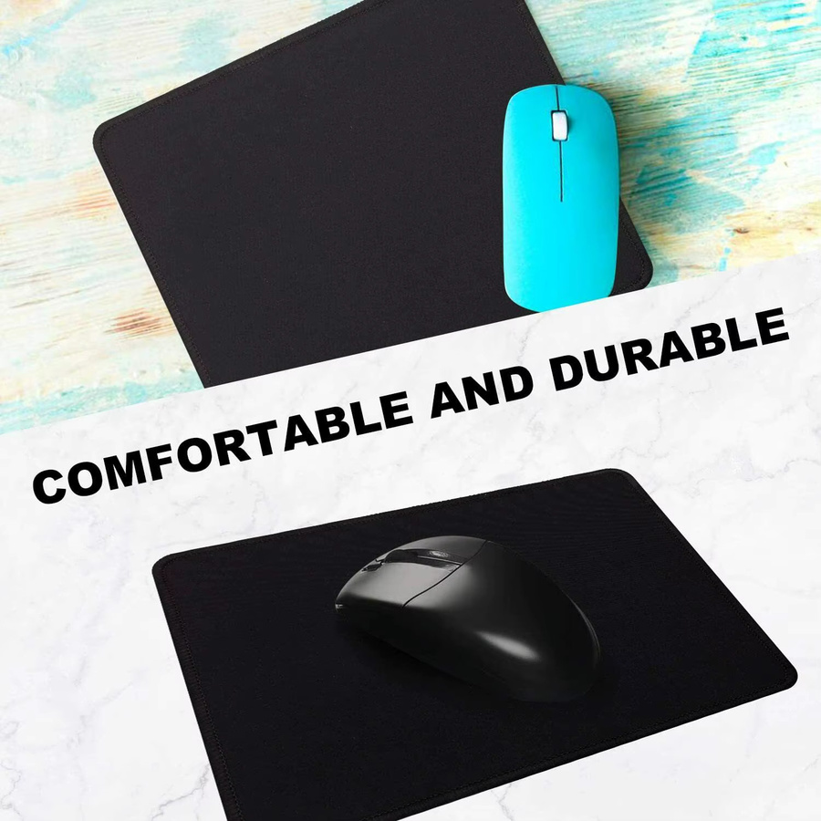 2er-Pack Mairuige Mauspads in Schwarz mit genähtem Rand und rutschfester Unterseite für PC und Laptop - Bild 2