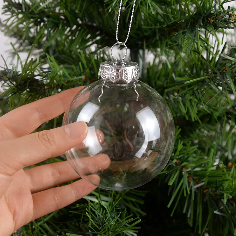 6 Stück ZQNYCY Weihnachtskugeln transparent, befüllbare Weihnachtsbaum Ornamente aus Kunststoff für Weihnachten und Neujahr - Bild 3