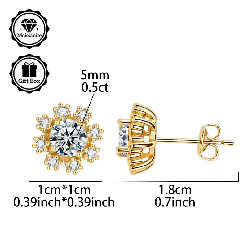 LAMVOICE Ohrstecker, Moissanit, Gold, Damen - Bild 2