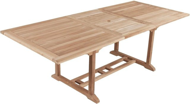 DELUKE Gartentisch MORTEN Ausziehtisch aus Teak Natur, Rechteckig, B/T/H: 180 x 100 x 75,5 cm - Bild 1