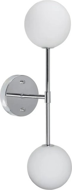 PR Home Sigma D Wandlampe in Kugelform aus Chrom und Opalglas, Farbe Silber, B/H/T: 49 x 49 x 12 cm - Bild 1