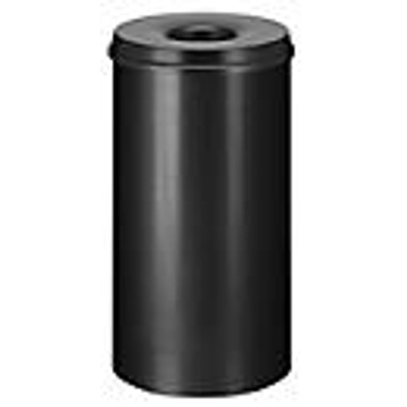 Abfallsammler für den Innenbereich mit selbstlöschendem Deckel, 30 l, pulverbeschichteter Stahl, Schwarz, Durchmesser: 33,5 cm, Höhe: 47 cm - Bild 2