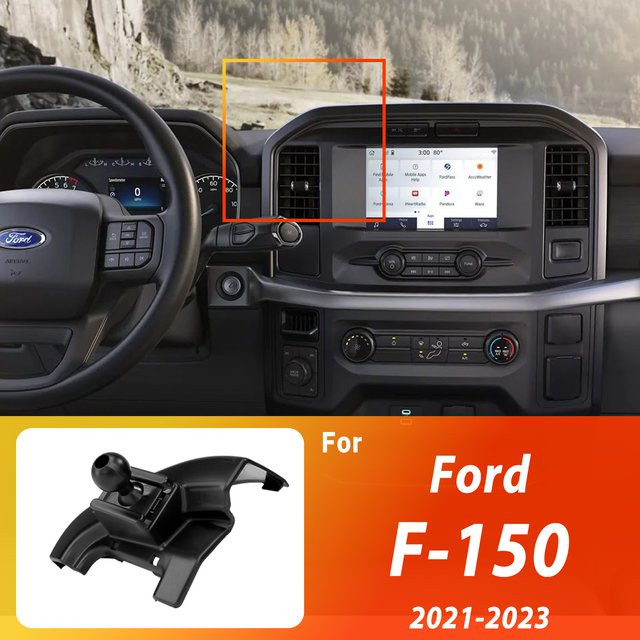 Magnetische Handyhalterung mit kabelloser Ladefunktion und intelligenter Sensorik für Ford F-150 Raptor 2021 2022 2023, Schwarz - Bild 1