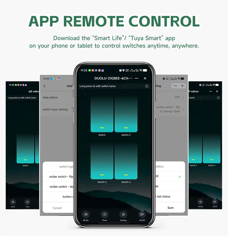 Tuya ZigBee Smart Switch Modul 1-4CH in Weiß mit Sprachsteuerung für Alexa und Google Assistant (16A, AC100-240V) - Bild 2