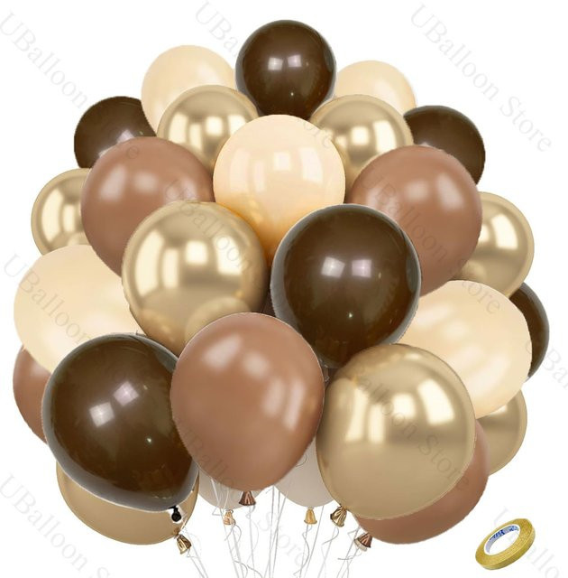 40-teiliges Boho-Ballon-Set in Braun, Gold und Weiß für deine Geburtstag-, Hochzeits- oder Party-Dekoration - Bild 1
