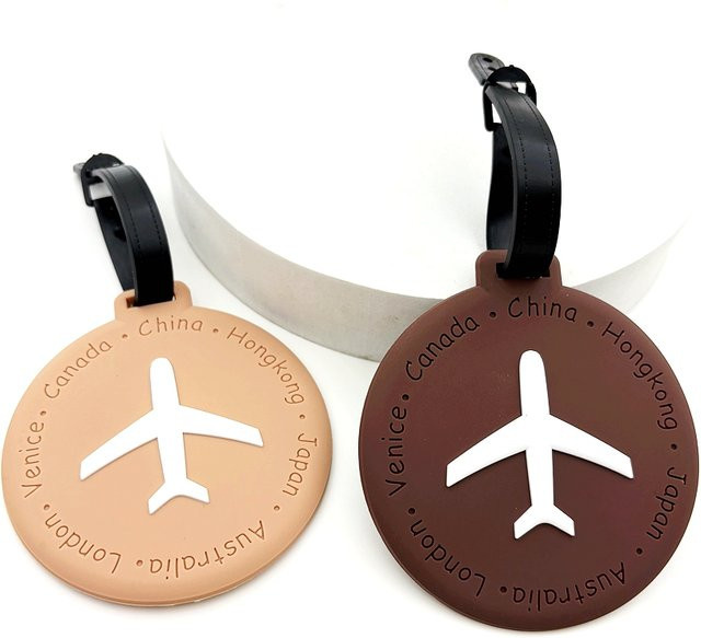 BOYI Gepäckanhänger mit Display-Lanyard als anpassbares Namensschild für Reisetaschen in Braun und Multicolour - Bild 1