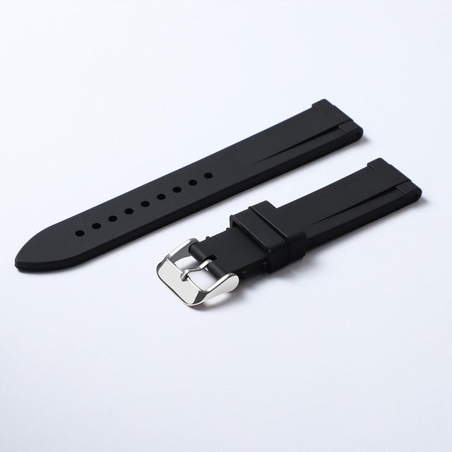 Uhrenarmband Silikon, 18 mm, Schwarz, Unisex - Bild 1