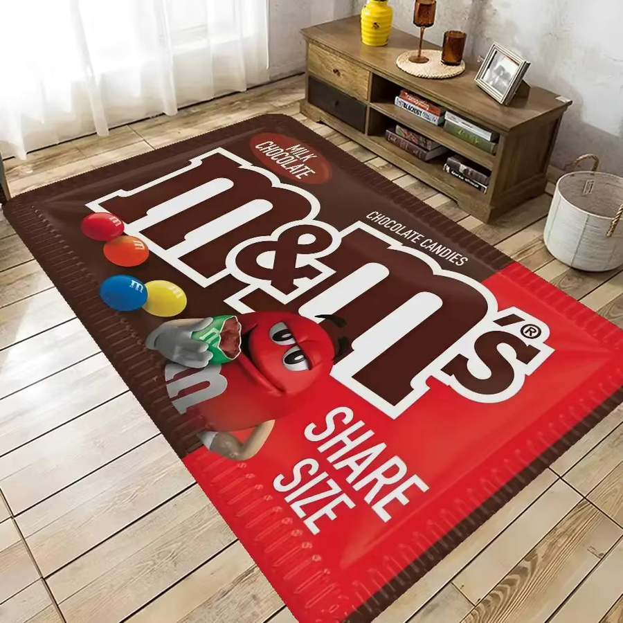 Potdemiel M Chocolate Candy Bodenmatte im INS-Stil, rutschfeste und weiche Teppichmatte für Schlafzimmer und Haushalt, Mehrfarbig, Rechteckig - Bild 2