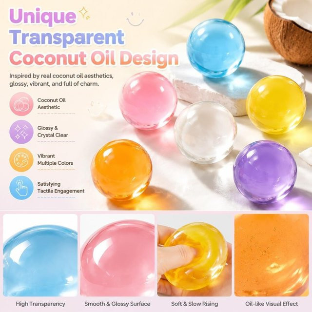 Bandai Kokosnussöl-Spielzeug, Transparente Hüpfkugel, Weiches Spielzeug - Bild 1