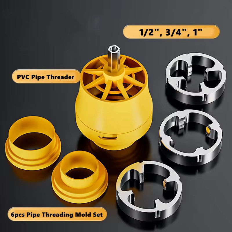 NIUXIANG PVC-Rohreinfädler-Kit für elektrische Bohrmaschinen mit den Größen 1/2", 3/4" und 1" - Bild 2