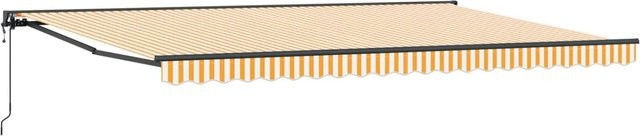 vidaXL Einziehbare Markise mit Fernbedienung in Gelb und Weiß, B/T: 500 x 300 cm - Bild 1