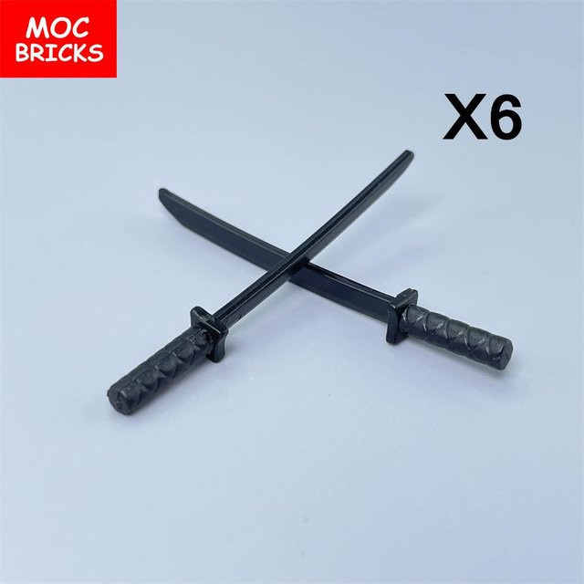Yiran toy Ninja Katana Schwert Bausteine Zubehör 12-teiliges Set schwarz - Bild 1