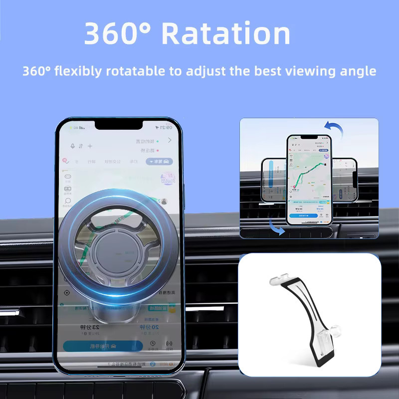 TEEQ Magnetische Auto-Telefonhalterung mit kabellosem MagSafe-Ladegerät für Mercedes-Benz E-Klasse E250 E300 E350 (2017-2023), Schwarz - Bild 6