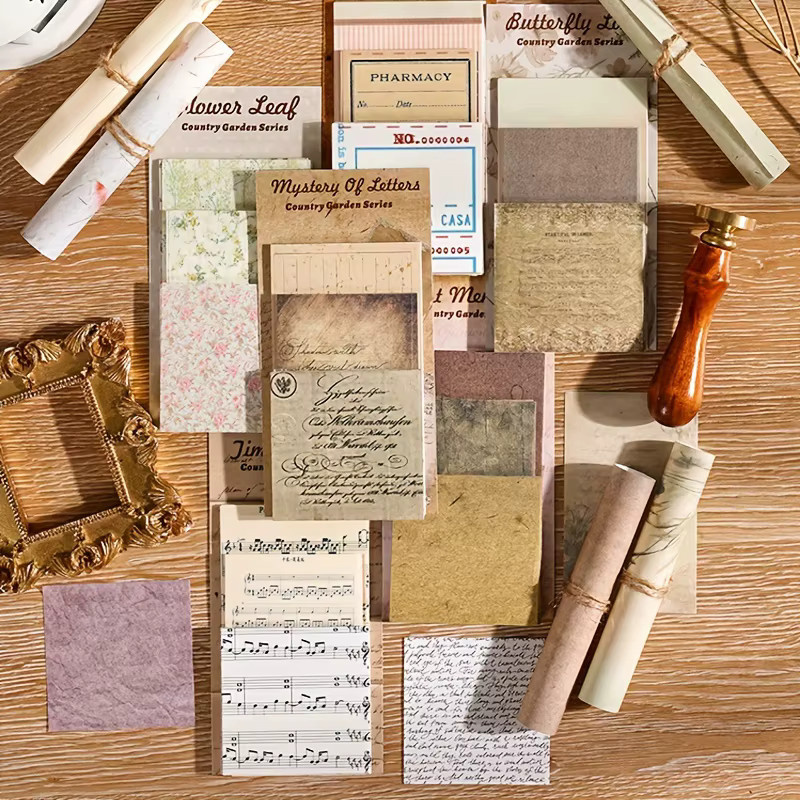 60 Stück Vintage Garten Scrapbooking Papier Set, dekoratives Retro Bastelmaterial in Mehrfarbig, mattes Konstruktionspapier für DIY Kunstprojekte - Bild 2