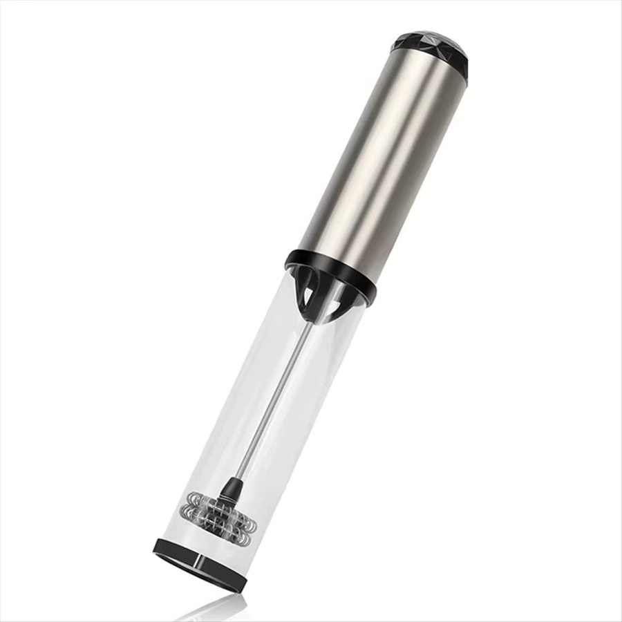 A20I Elektrischer Milchaufschäumer Handheld Kaffee-Mixer aus Edelstahl in Silber - Bild 2