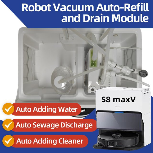 Roborock S8 MaxV Wasserwechsel-Kit mit automatischem Wassernachfüll- und Entwässerungssystem in Weiß - Bild 1