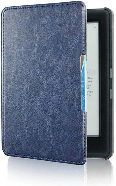 Leder Schutzhülle Flip Slim für Kobo Glo HD, Glo und Touch 2.0 in Dunkelblau - Bild 1