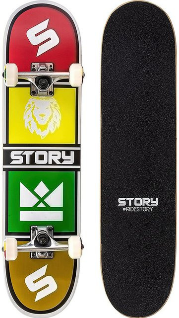 64 STORY Skateboard Classic 7,5", rasta - Bild 1