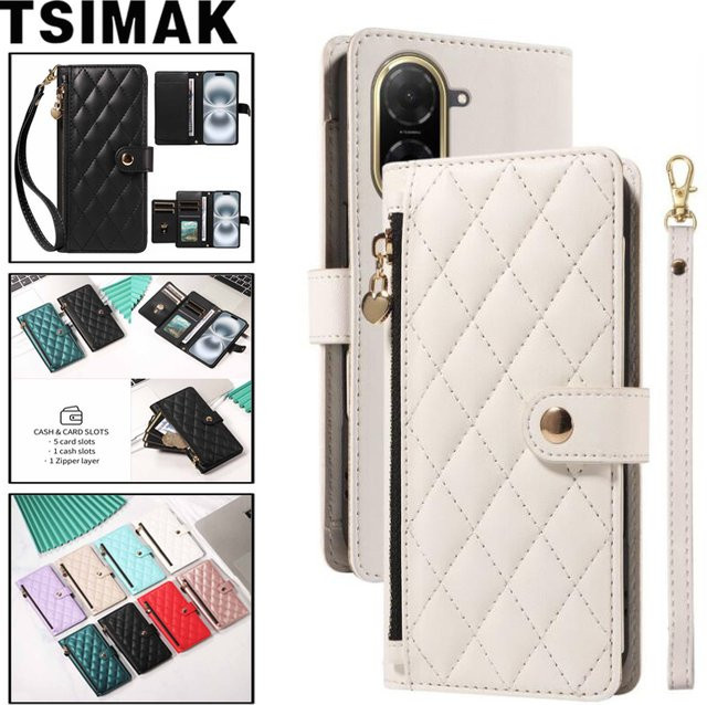 Xiaomi Zipper Flip Brieftasche Schutzhülle aus Leder mit Magnetverschluss für Redmi A3, A3X und Redmi A5 4G in Gold - Bild 1