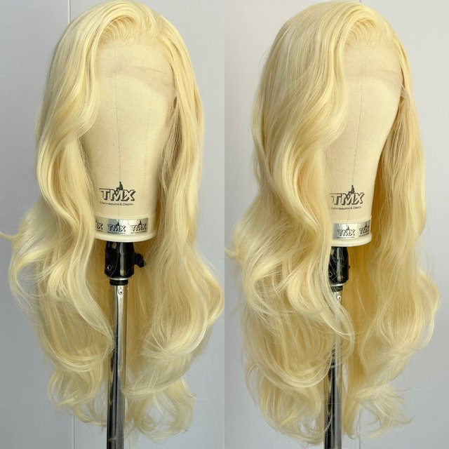 XiuQingCheng Lace-Front-Perücke, honigblonde Wellen, Damen - Bild 1