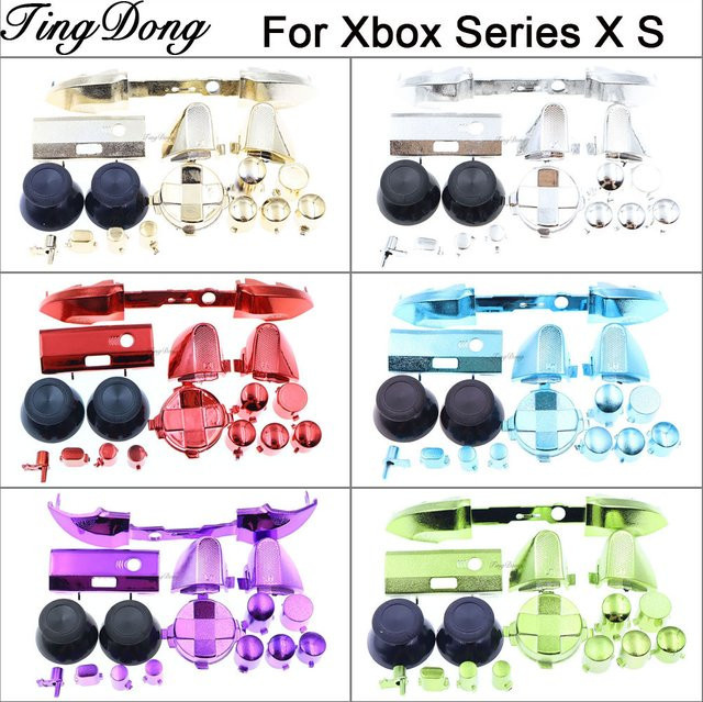TingDong Reparaturset für Xbox Series S und Xbox Series X mit vergoldeten Kunststoff-Tasten in Gold und Silber - Bild 1