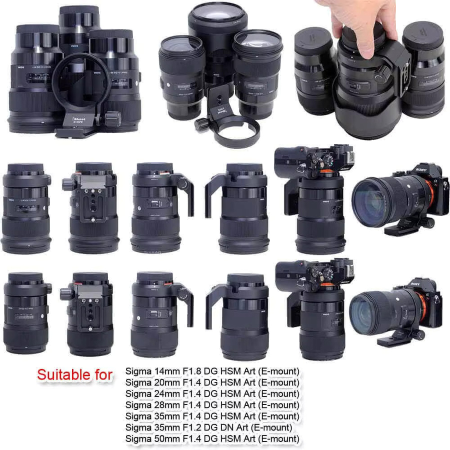 IShoot Objektiv-Kragen mit Arca-Schweizer Quick Release Platte für Sony FE 12-24mm F/2,8 GM, Schwarz - Bild 5