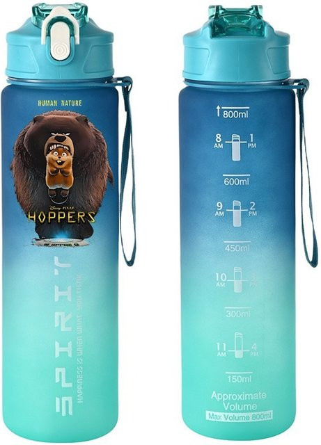 Tragbare Anime Hoppers Wasserflasche für Kinder aus Kunststoff mit Flip-Verschluss - Bild 1