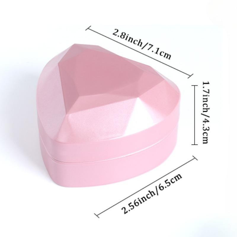 Blaues Samt-Schmuckdisplay Ringbox mit Herz-LED-Licht für Hochzeit, Verlobung und Jubiläum - Bild 2