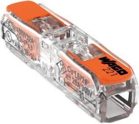 Wago Durchgangsverbinder 221-2411 mit Hebel in Transparent und Orange - Bild 1