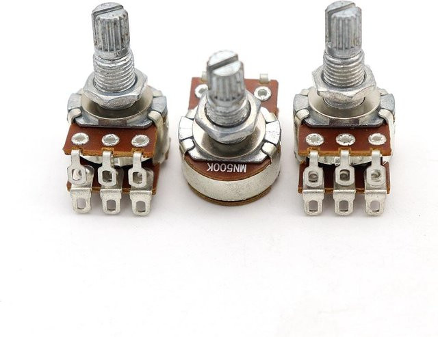 3 Stück Dual-Deck Mn500K Blend Balance Tonabnehmer Potentiometer Set in Silber für Gitarre Lautstärke und Tonregler - Bild 1