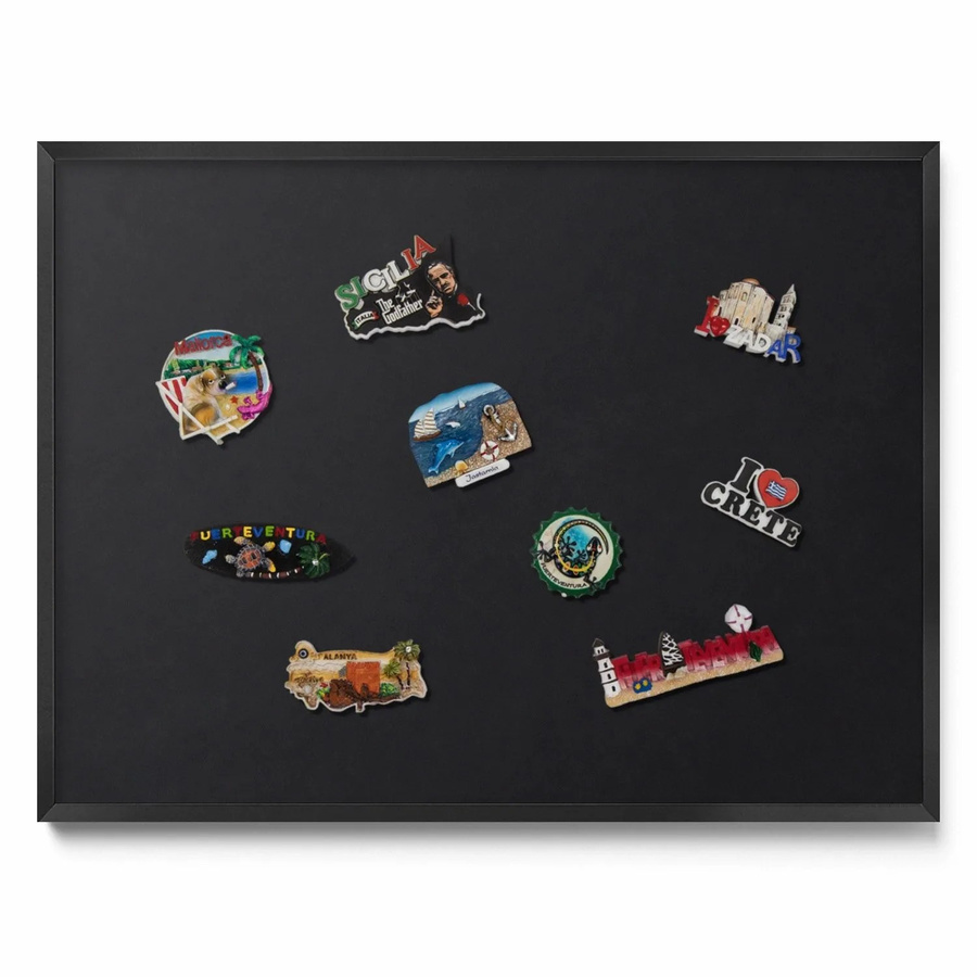 Tulup Magnettafel für die Wand aus Metall mit Rahmen, Schwarz, B: 80 cm, H: 60 cm - Bild 2
