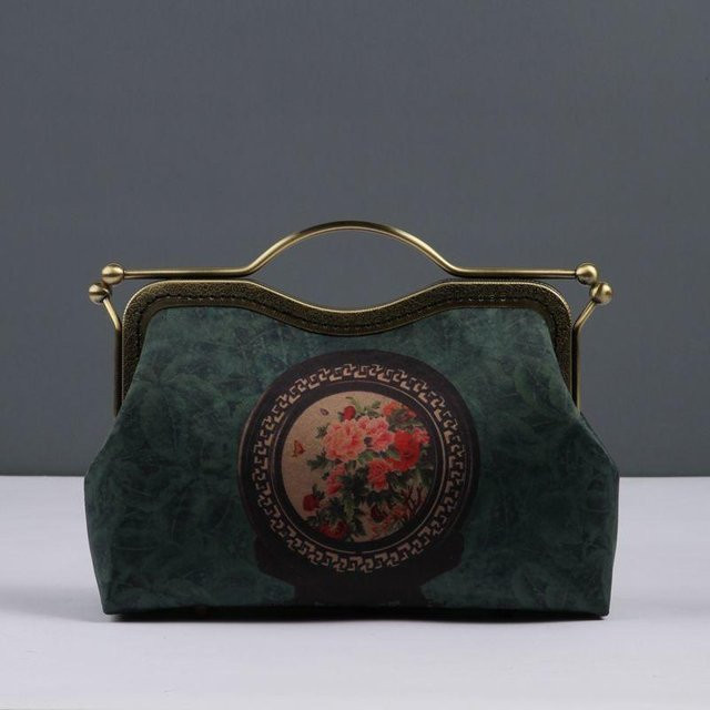 Ketten Schulter Crossbody Handtasche Damen, Vintage Bronze, black - Bild 1