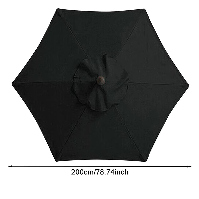 Wasserdichter Sonnenschirm mit 6 Knochen und UV-Schutz in Khaki, Durchmesser: 200 cm - Bild 3