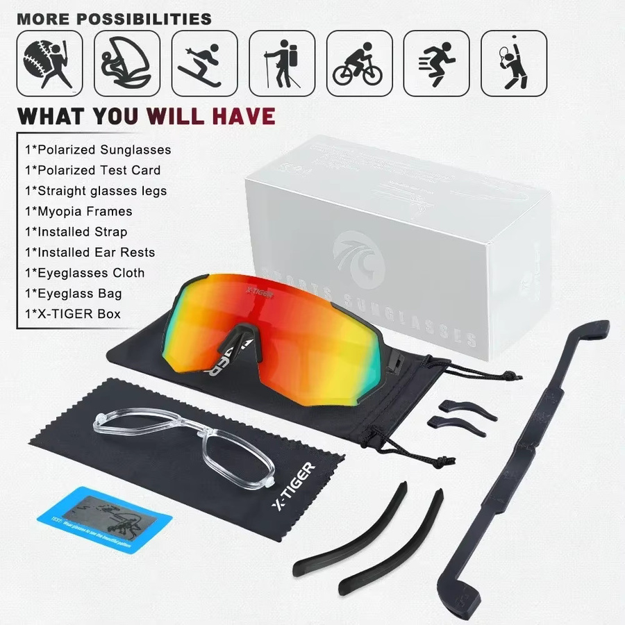 X-TIGER Sonnenbrille, polarisiert, Vollrand, Kunststoff, Unisex - Bild 6