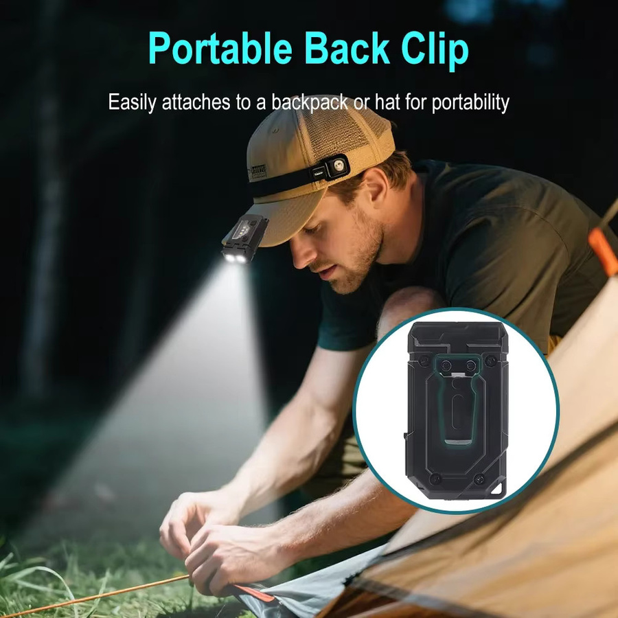 BORUiT LED-Schlüsselanhänger EDC-Taschenlampe mit 400 Lumen, wiederaufladbare Arbeitslicht-Taschenlampe mit Magnet und Typ-C-Anschluss, Schwarz - Bild 4