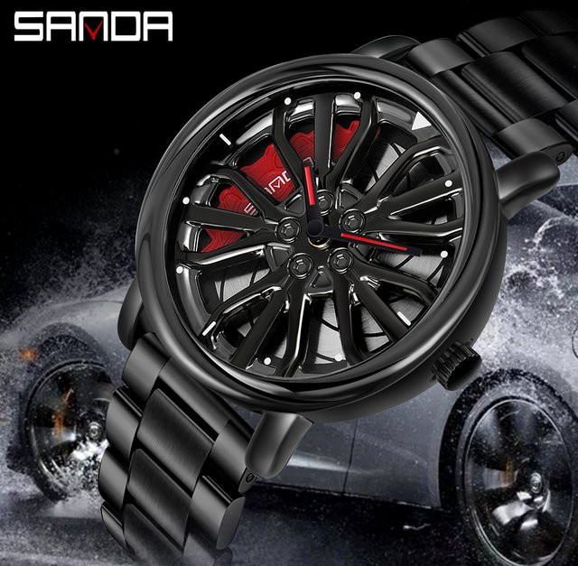 SANDA Armbanduhr Edelstahl, Quarz, Blau, Herren - Bild 1