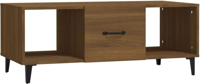vidaXL Couchtisch in Braun mit Eichen-Optik aus Holzwerkstoff und Eisen, B/T/H: 102 x 50 x 40 cm - Bild 1